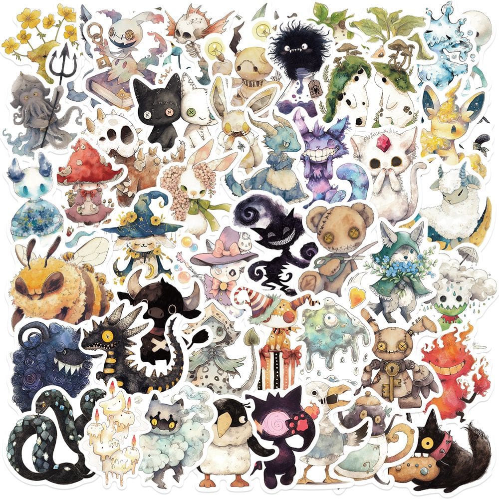 Pacote de adesivos Cartoon Monster, 50 unidades Creepy Cute Fantasy G
