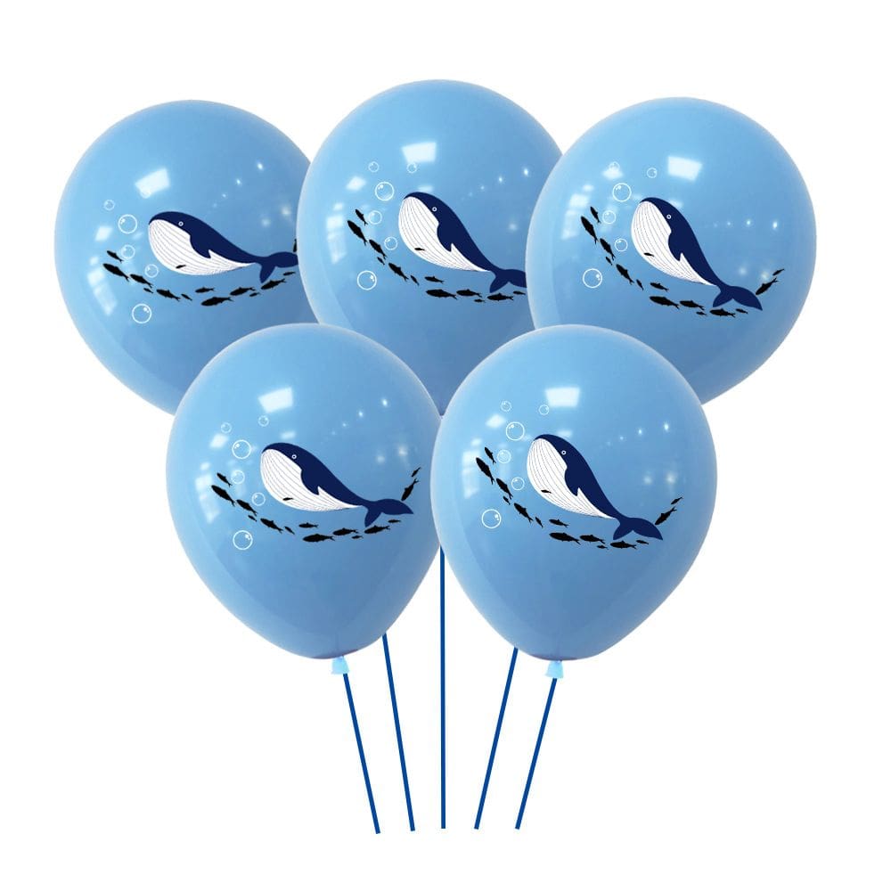 Balões de látex Whale, 30 cm, tema oceânico, festa de aniversário x5