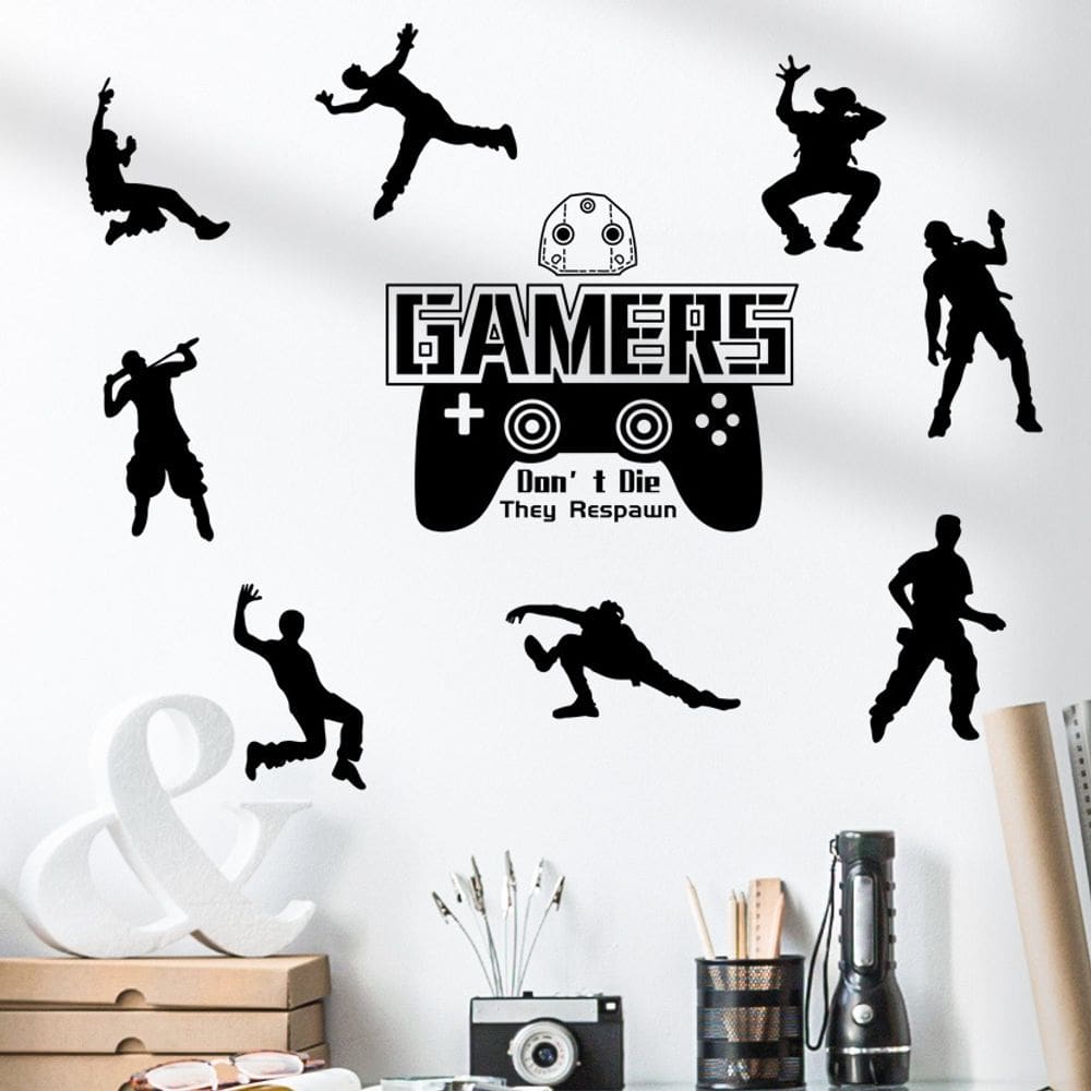Adesivos de parede Gamers Silhouette Dance Figures PVC 60x99cm