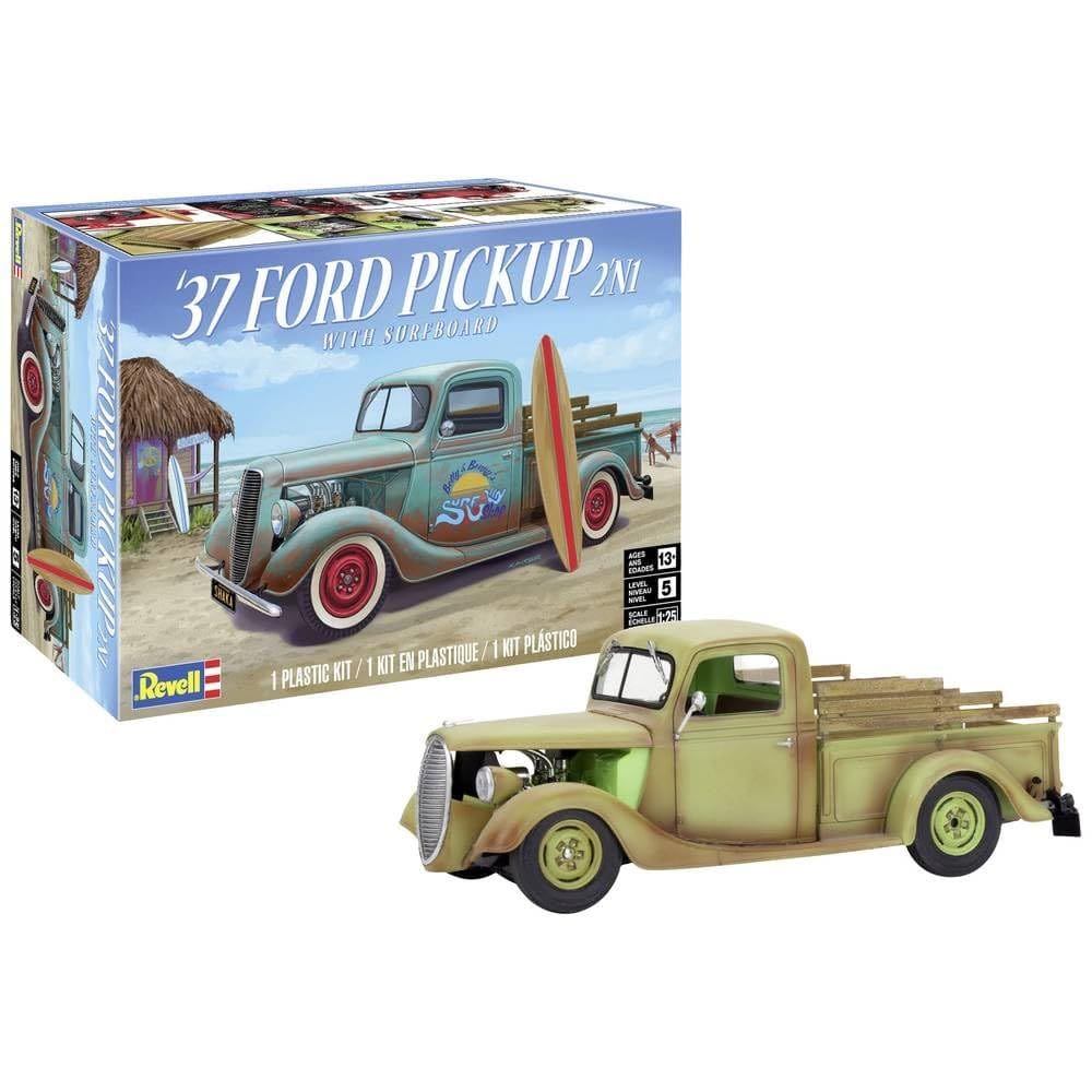 Modelo de kit de carro Revell 1937 Ford Pickup Truck 2N1 em escala 1:25
