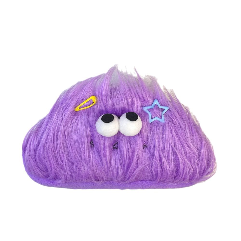 Estojo de lápis de pelúcia roxo de grande capacidade para estudantes