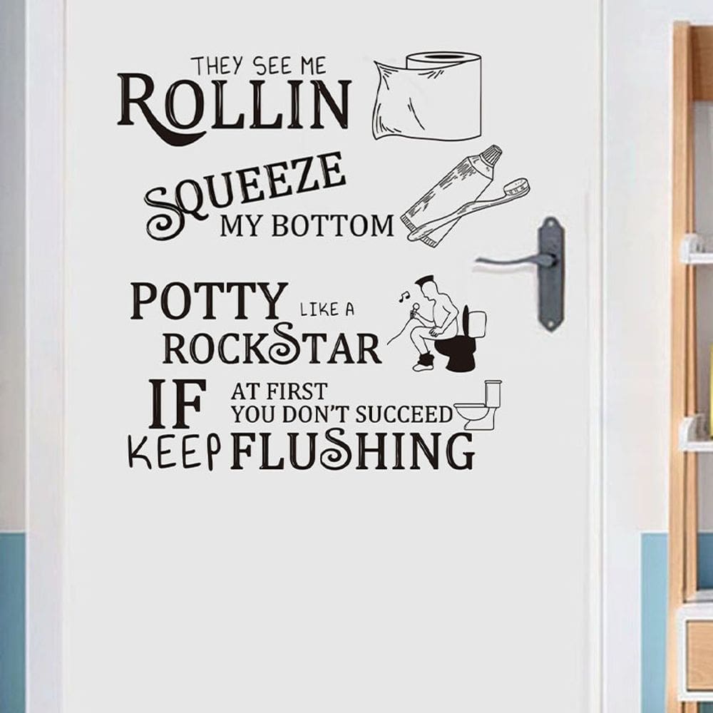 Adesivos de parede Funny Bathroom Toilet Cite PVC