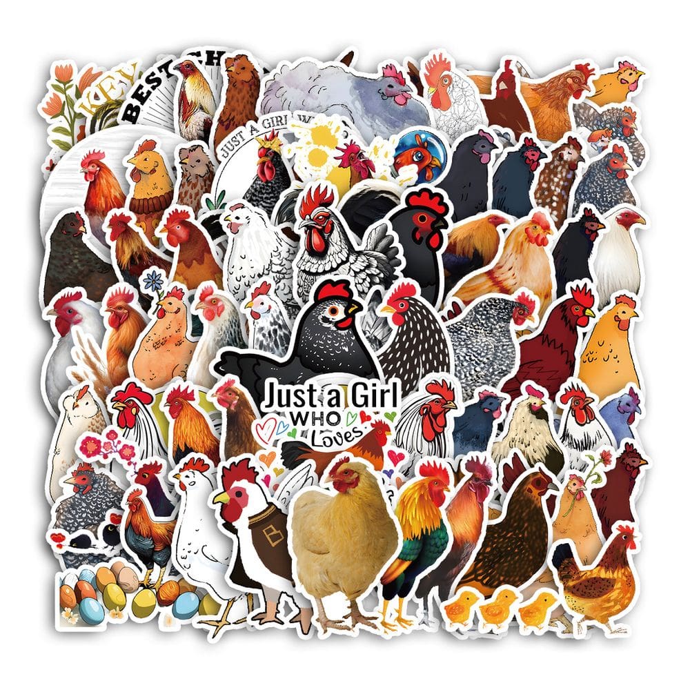 Adesivos Rooster, 50 unidades, decalques coloridos Rooster para laptop