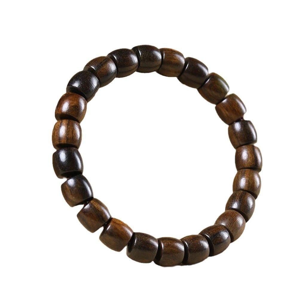 Pulseira Natural Kyara Agarwood 8x9mm Barrel Beads