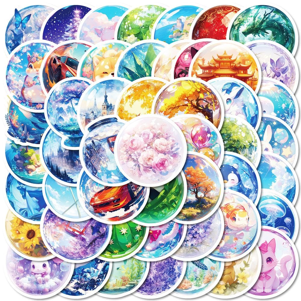 Pacote de adesivos Lightbulb World, 50 unidades de decalques de vinil