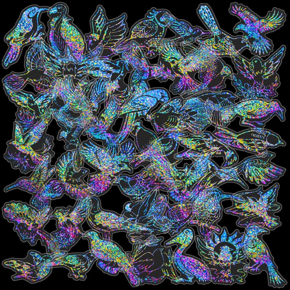 Pacote de adesivos: chapéu de Natal holográfico, 50 unidades, transparente