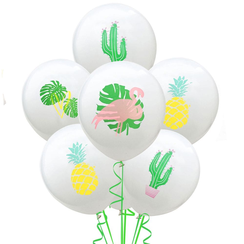 Conjunto de balões Tropical Flamingo Pineapple Cactus, 7 unidades