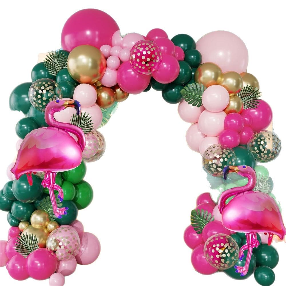 Kit Balloon Garland Arch Flamingo Tropical 140 unidades