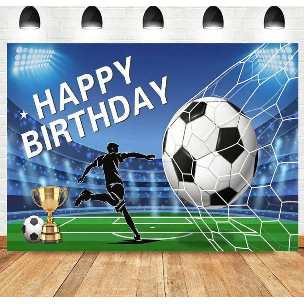 Tapeçaria pendurada na parede com tema de futebol, campo de futebol de aniversário