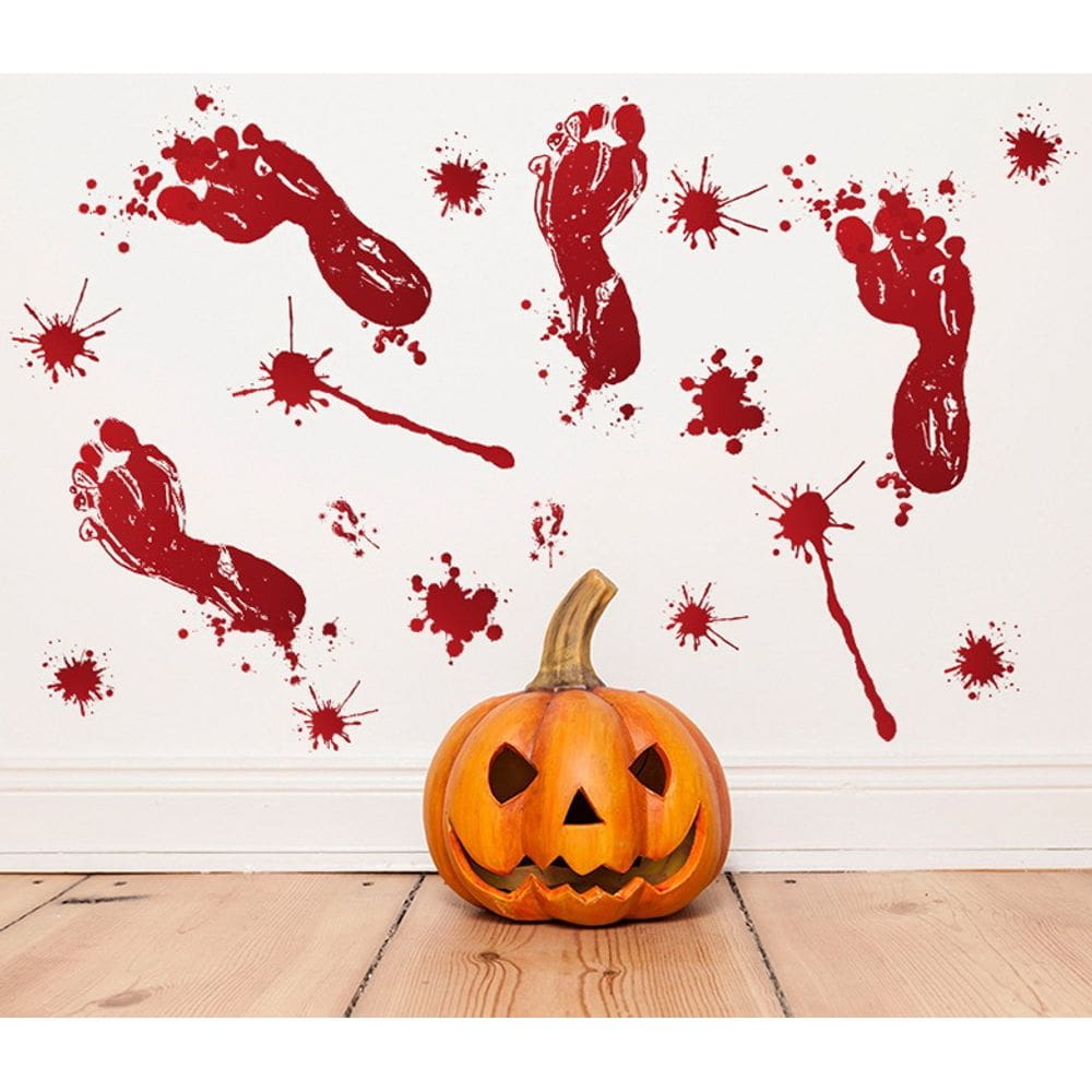 Adesivos de parede Halloween Bloody Footprint Horror 30x45cm