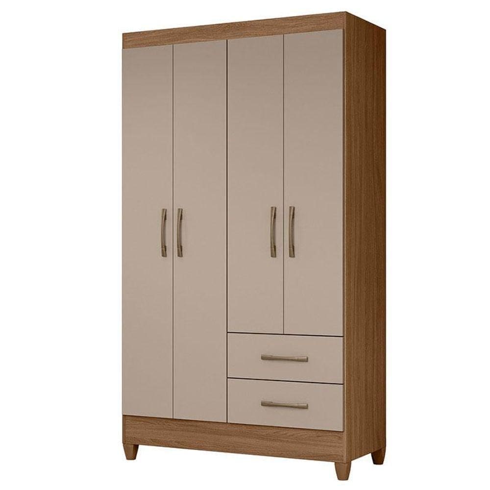 Guarda Roupa Solteiro Chile 4 Portas Carvalho Fendi - Moval