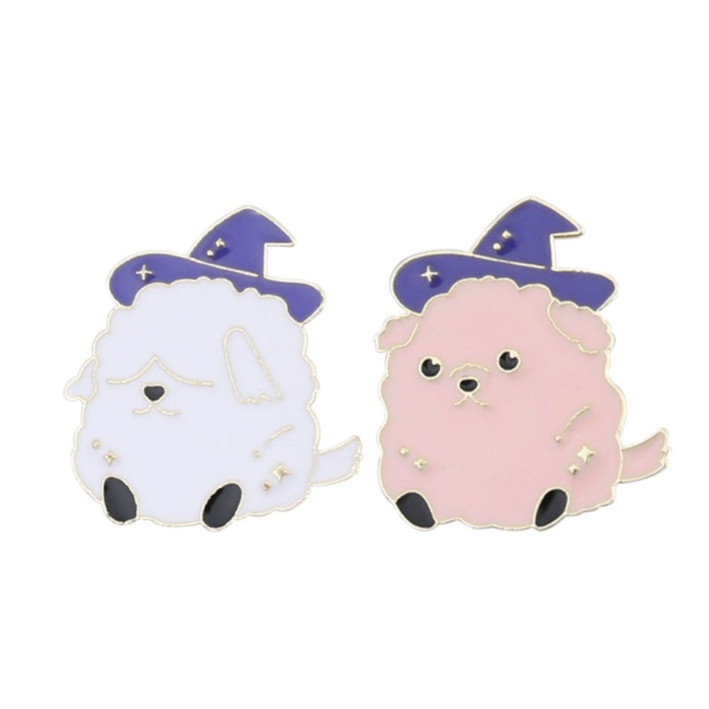 Broche Pins Cute Puppy Wizard, blusa esmaltada para cães de desenho animado