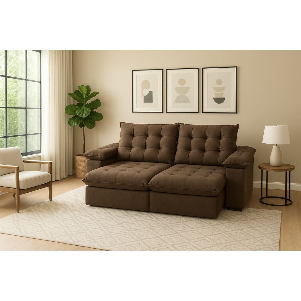 Sofá Retrátil Reclinável 2,10m Viena Premium Molas Ensacadas