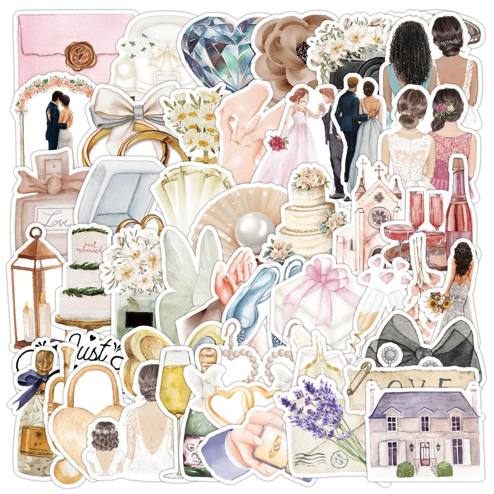 Pacote de adesivos Valentine Love, 100 unidades românticas à prova d`água