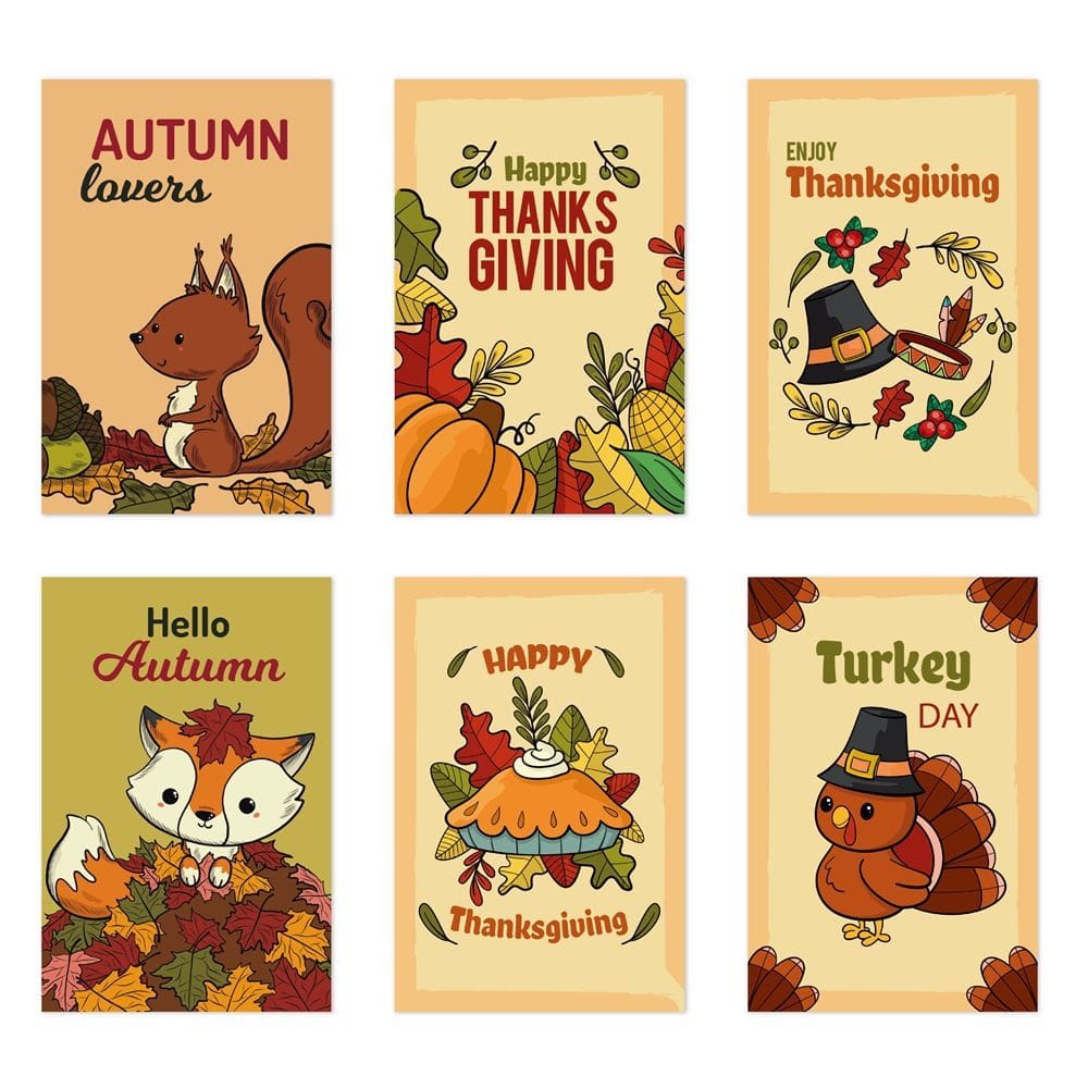 Adesivos para decoração de festa de outono de Ação de Graças, 6 peças à prova d`água