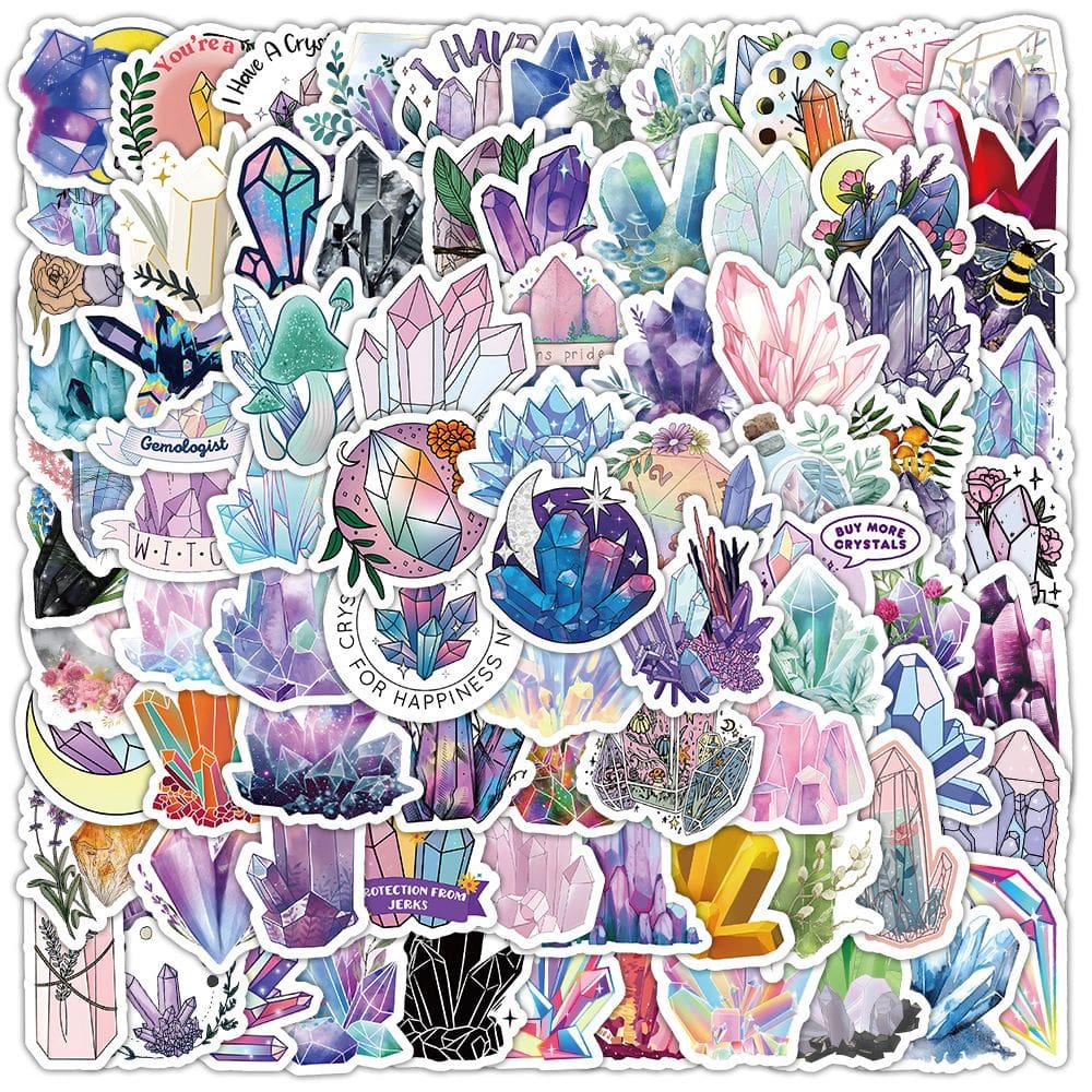 Pacote de adesivos Crystal Theme 100 unidades para crianças e adolescentes