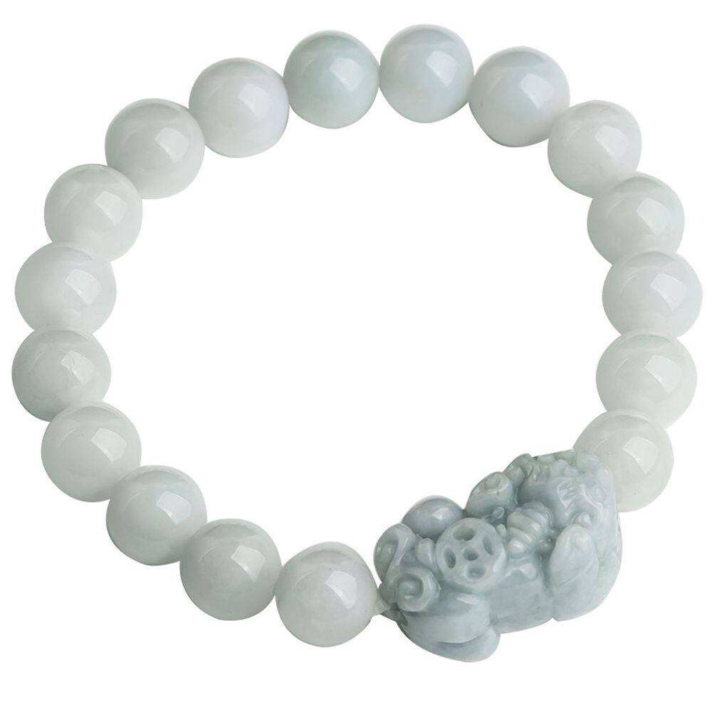 Pulseira natural de jadeíta de grau A com pingente Money Pixius