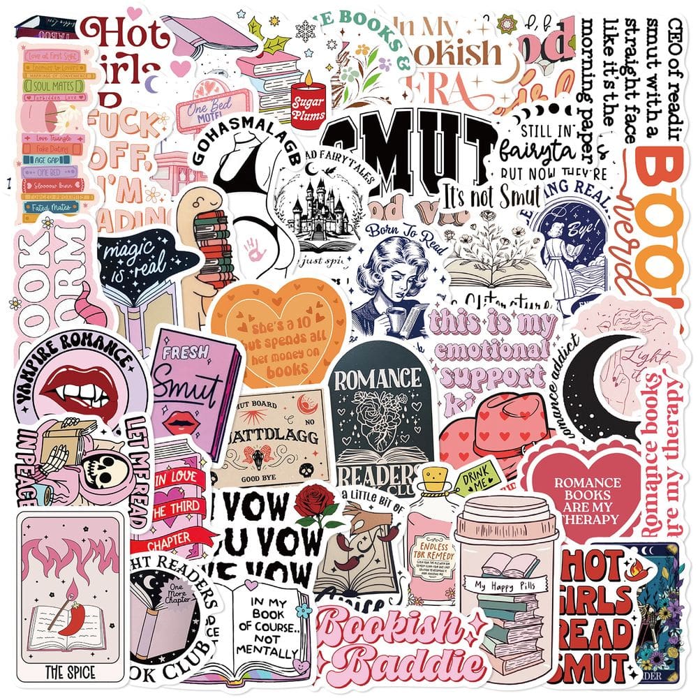 Pacote de adesivos Dark Romance Gothic Bookish Vinyl 100 unidades