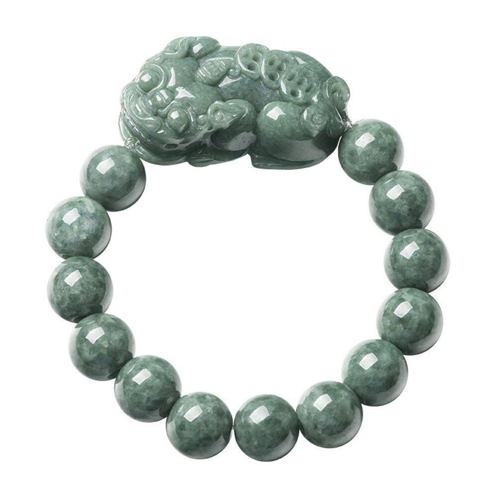 Pulseira natural Jadeite Pixius de 13 mm de pérola redonda de grau A
