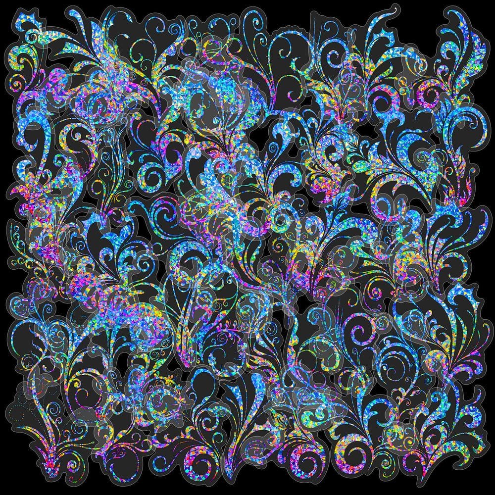 Adesivos com letras e números holográficos, 50 unidades