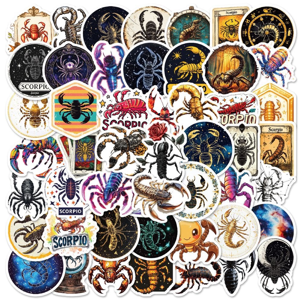 Pacote de adesivos Scorpio Zodiac, 50 unidades de vinil impermeável