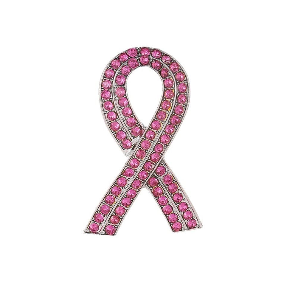 Broche Pin Pink Ribbon Crystal Strass Alloy 2,5x5,2 cm