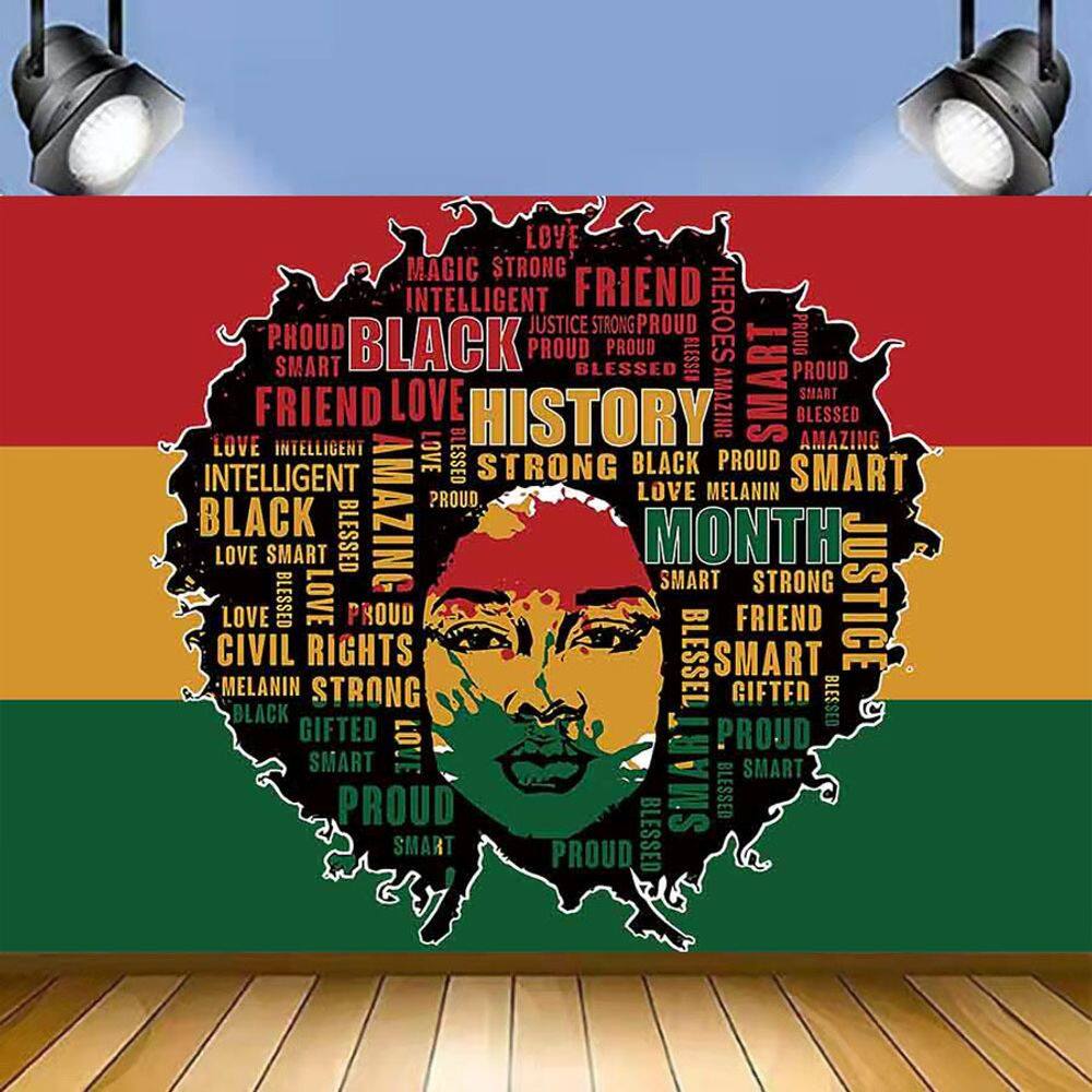 Tapeçaria para pendurar na parede Black History Month 150x120cm em vinil