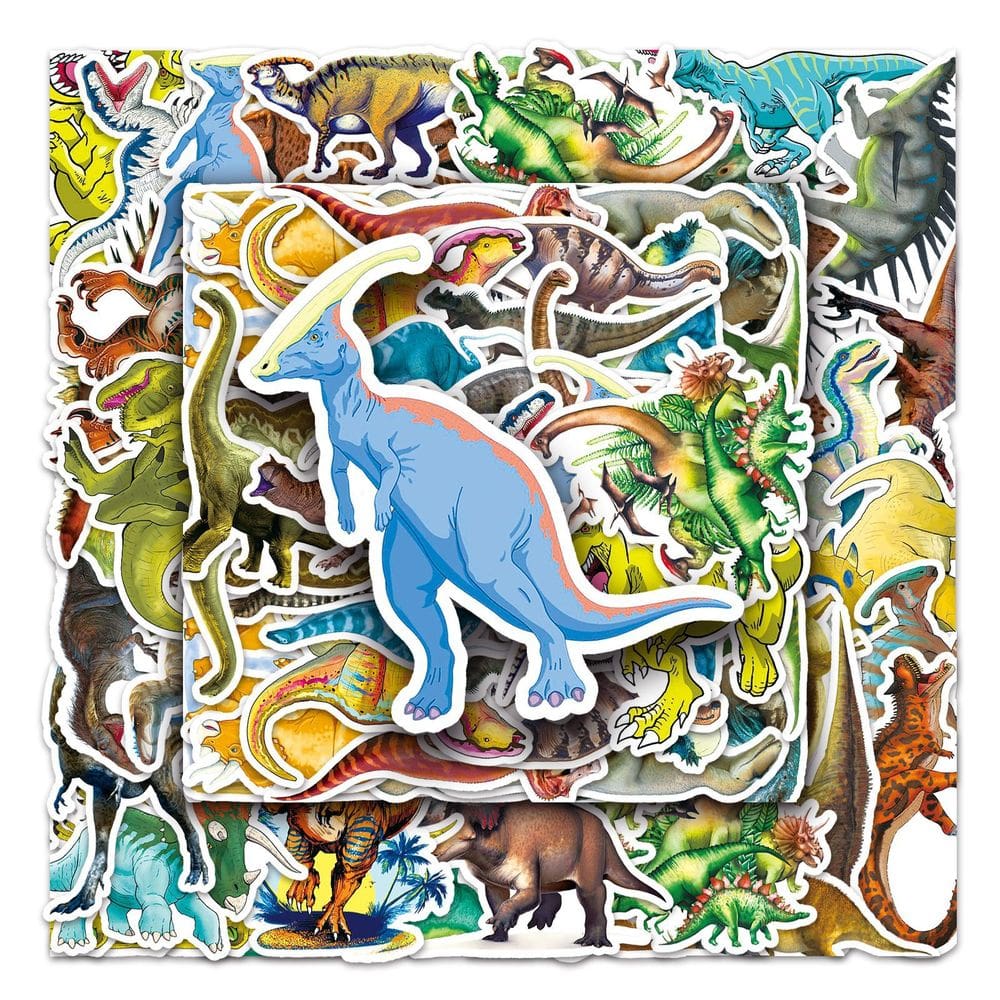 Pacote de adesivos Dinosaur Waterproof Cartoon Animal Kids x50