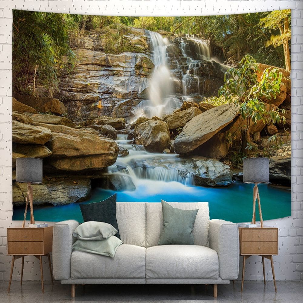 Tapeçaria em cascata pendurada na parede Scenic Nature 150x130cm
