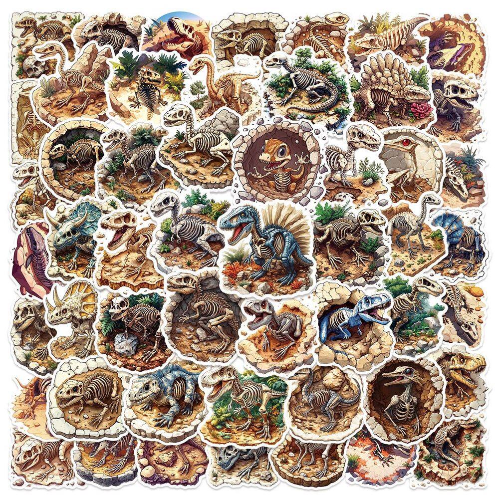 Pacote de adesivos Dinosaur Fossil Theme, 50 unidades para crianças e adolescentes