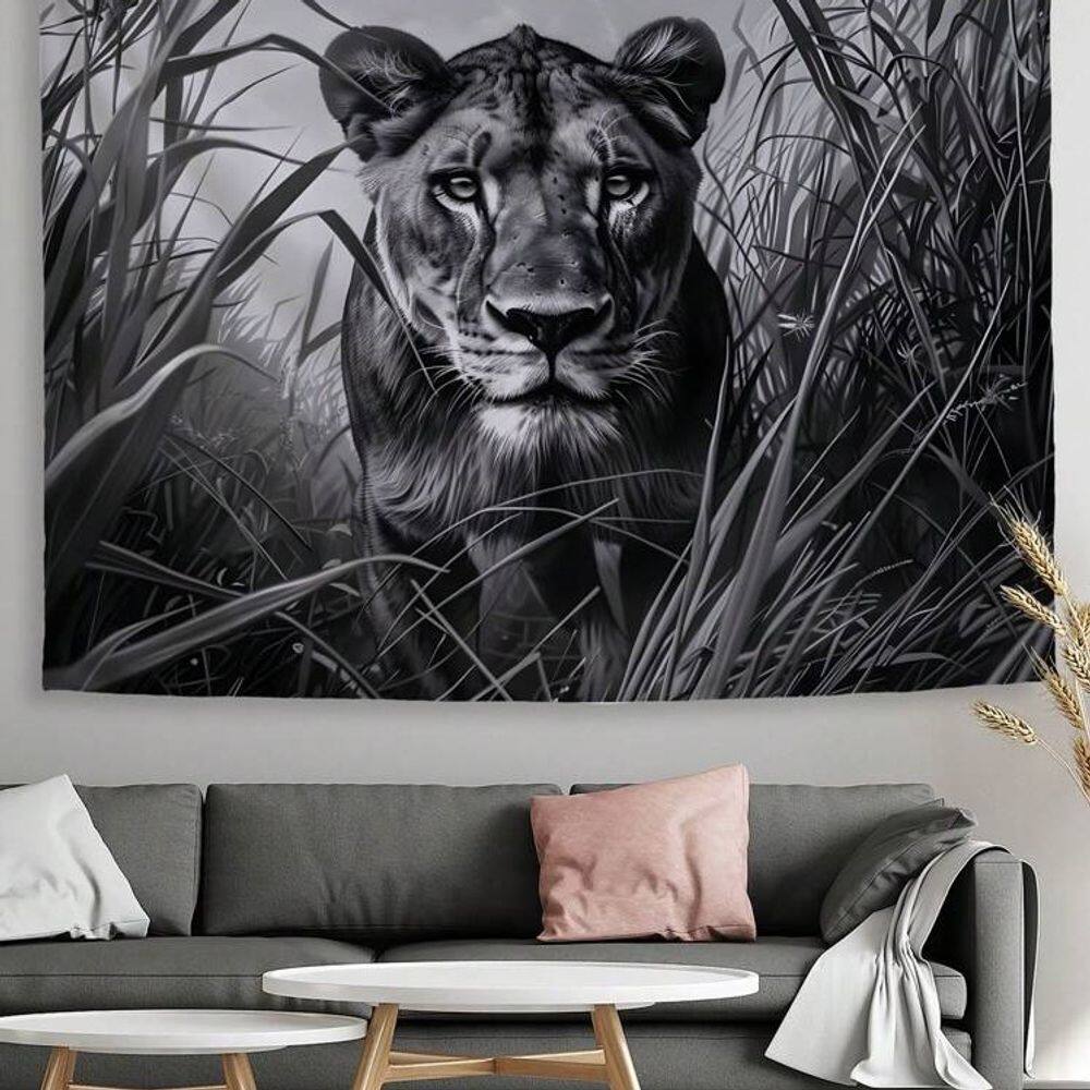 Tapeçaria para pendurar na parede Tiger Jungle Safari Design 150x130cm