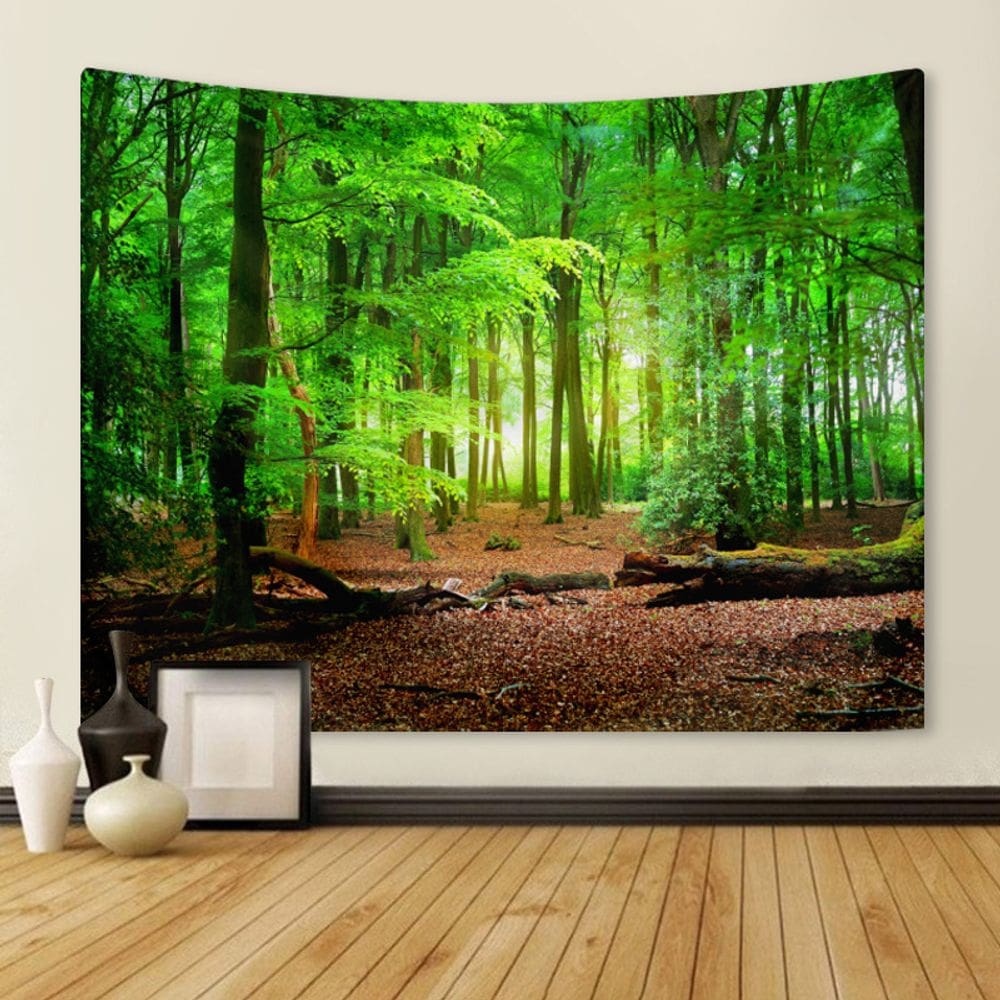 Tapeçaria pendurada na parede Green Forest Nature 150 cm × 130 cm