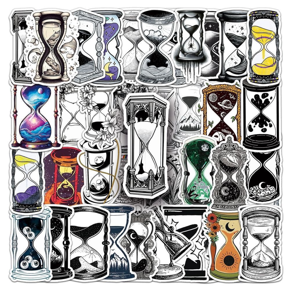 Adesivos de vinil, ampulheta, 50 unidades, à prova d`água para projetos de bricolage