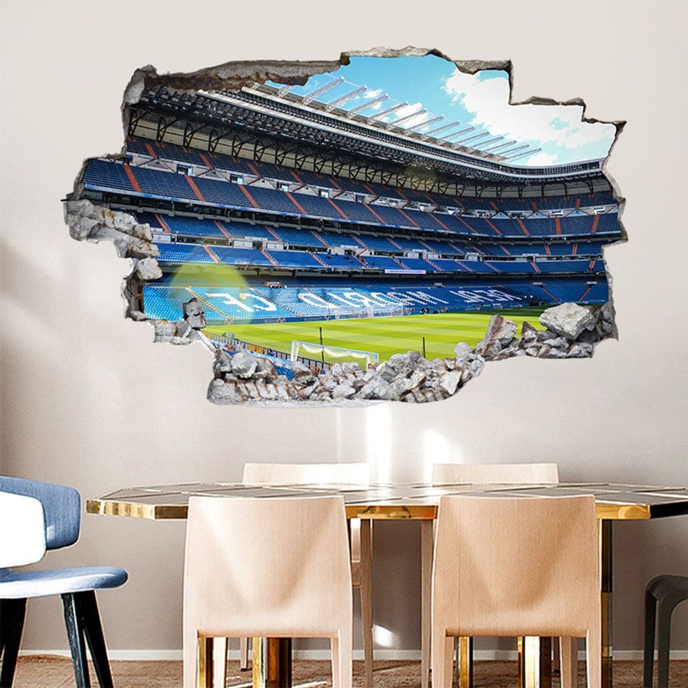 Adesivos de parede 3D Soccer Stadium Sports Theme 40x60cm PVC
