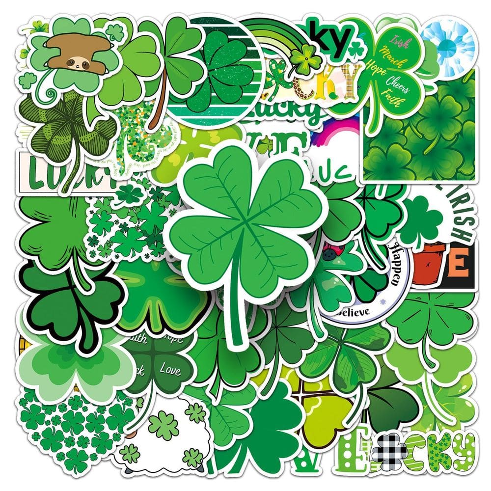 Adesivos Lucky Clover, 50 unidades para álbum de recortes, diário e papel