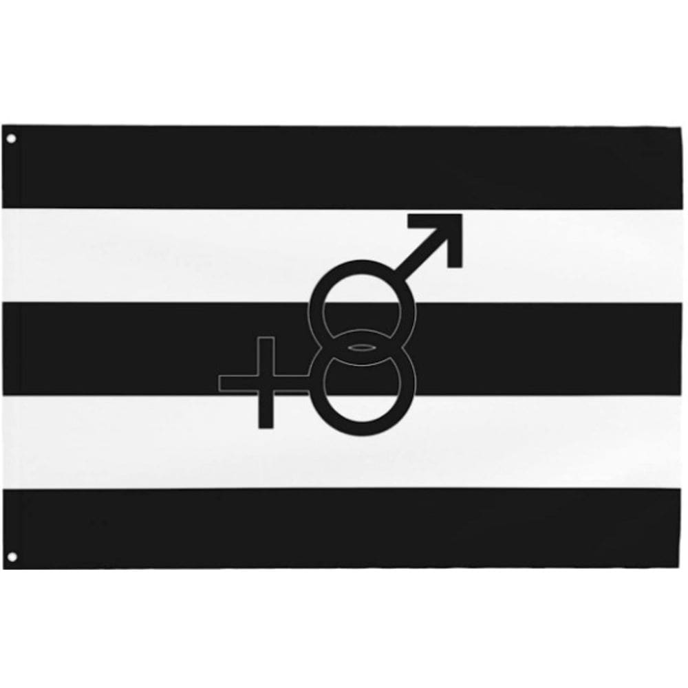 Bandeira Preto e Branco Igualdade de Gênero 90x150cm Poliéster
