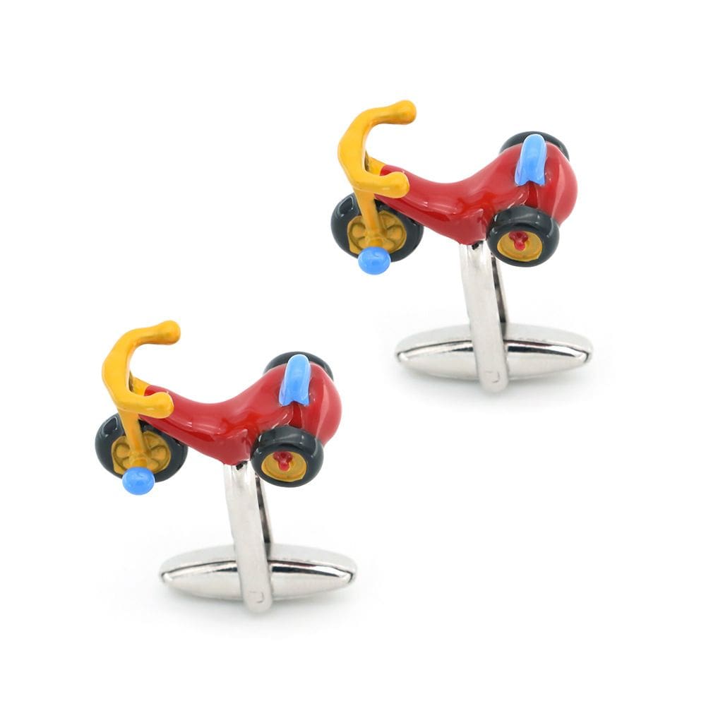 Triciclo de brinquedo Cufflinks para homens em cobre vermelho