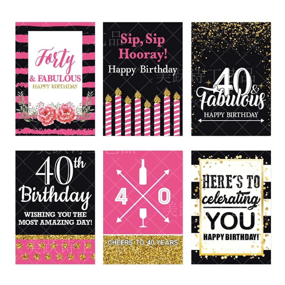 Adesivos para garrafas de 40º aniversário, 40 anos e fabulosas 50 unidades à prova d`água