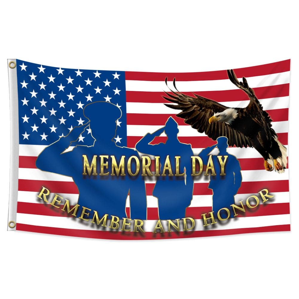 Bandeira do Memorial Day em poliéster 90x150cm com design americano