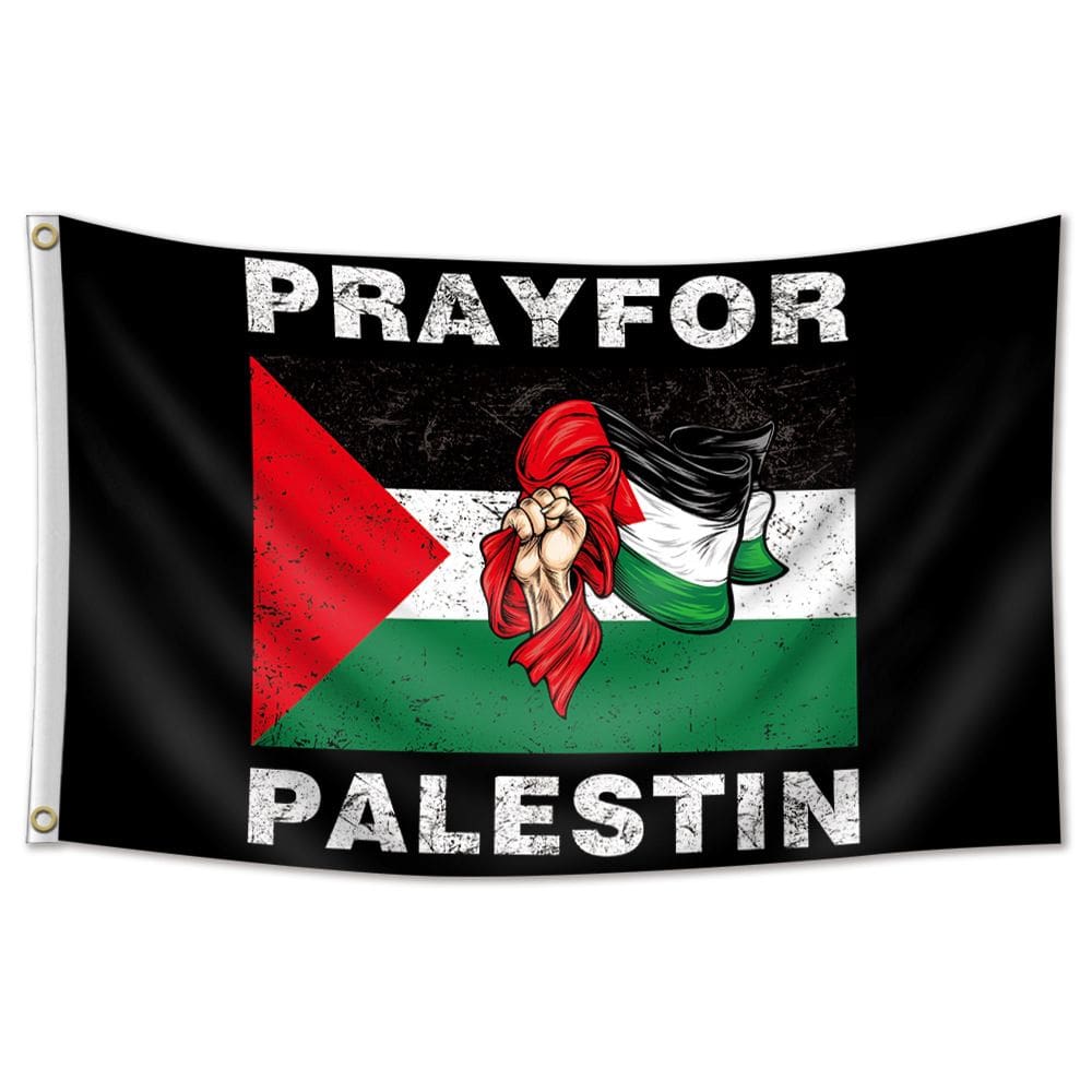 Bandeira: ore pela Palestina, 90x150cm, poliéster