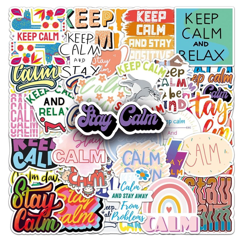 Pacote de adesivos Keep Calm Motivational Positive Quotes x50