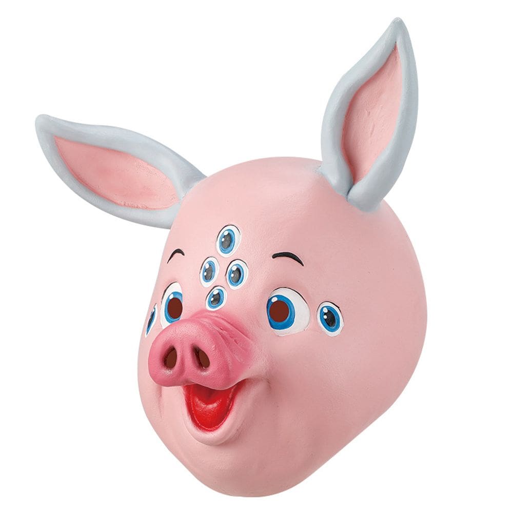 Máscara 3D fofa de resina de porco com cabeça de animal para Halloween e cosplay