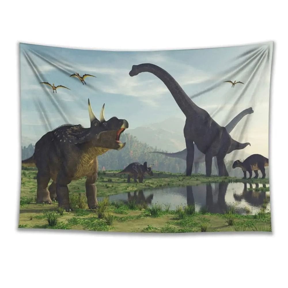 Tapeçaria de parede Jurassic Dinosaur 150x130cm de fibra química