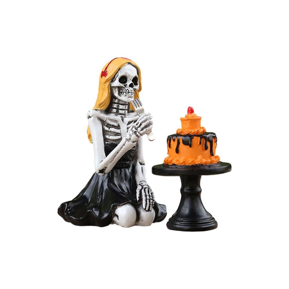 Decoração de jardim Skeleton Girl com resina de bolo 3,3-7 cm 120g