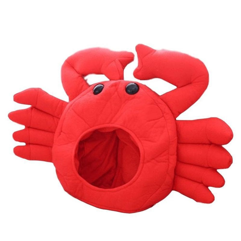Chapéu de caranguejo vermelho com garras de pelúcia para adultos - divertido e peculiar