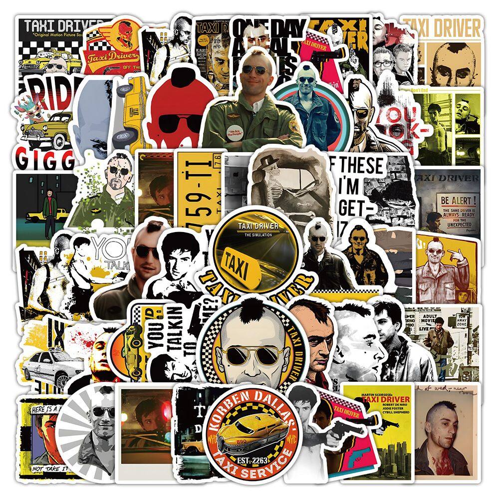 Pacote de adesivos Taxi Driver Graffiti Movie Theme 50 unidades