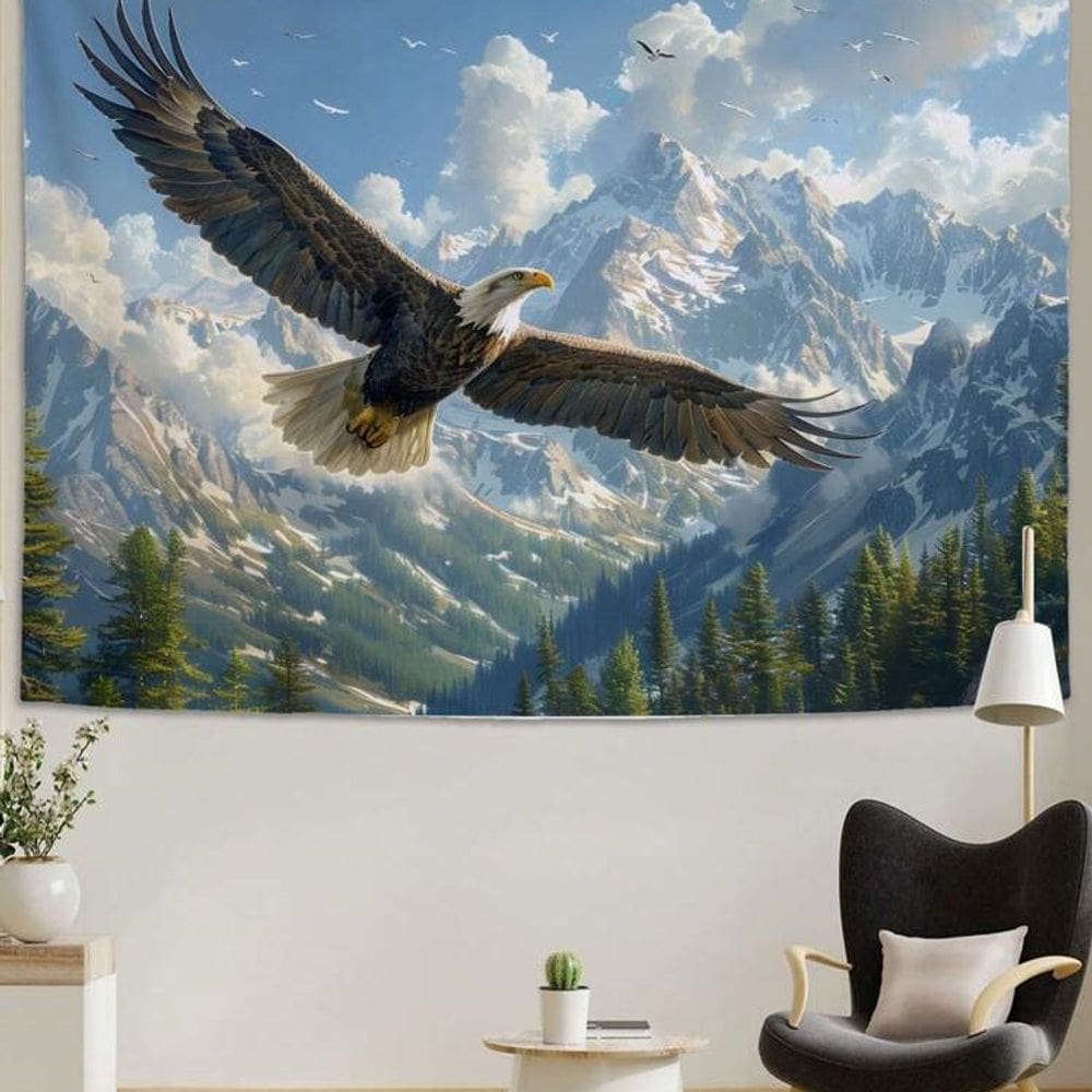 Tapeçaria para pendurar na parede Eagle Mountain Scene 150x130cm poliéster
