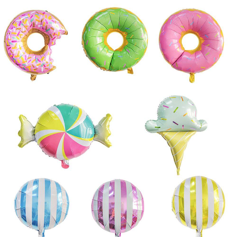 Conjunto de balões Sweet Treat, 8 peças de sorvete de donut, doces, pirulito