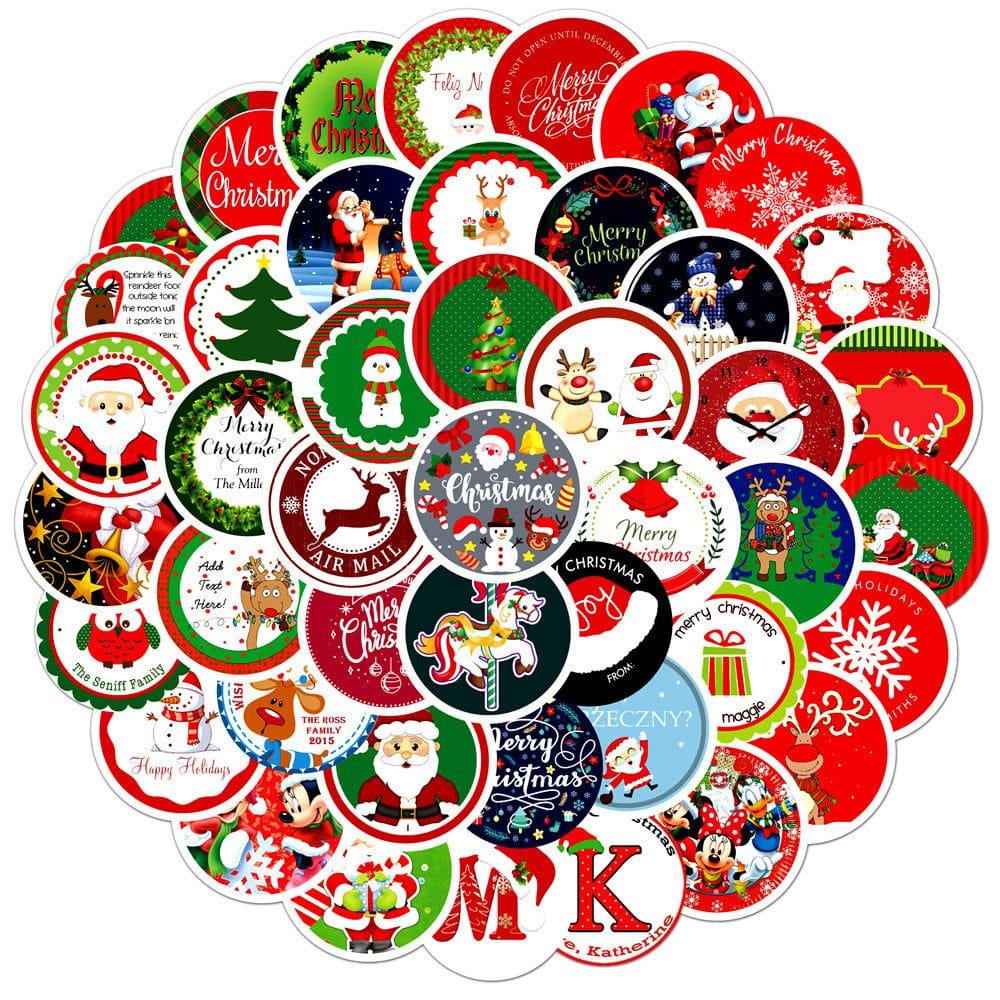 Pacote de adesivos Christmas Ghost, 50 unidades, decalques de vinil à prova d`água