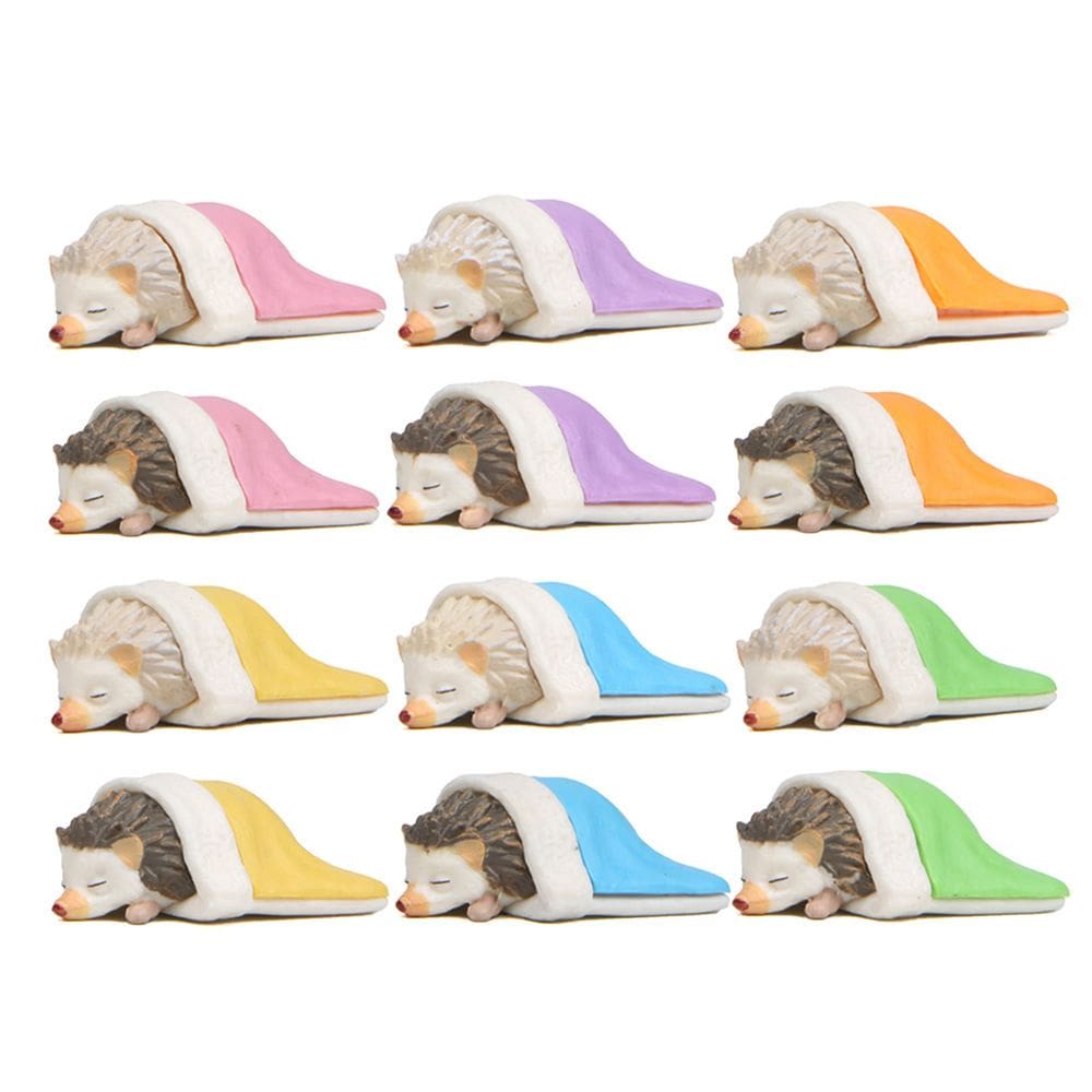 Conjunto de ornamentos de estátuas de jardim Sleepy Hedgehog PVC 3,6 cm 7g